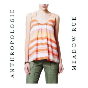 1542. ANTHROPOLOGIE MEADOW RUE SLEEVELESS TOP STRIPE PATTERNS MULTICOLORED SMALL